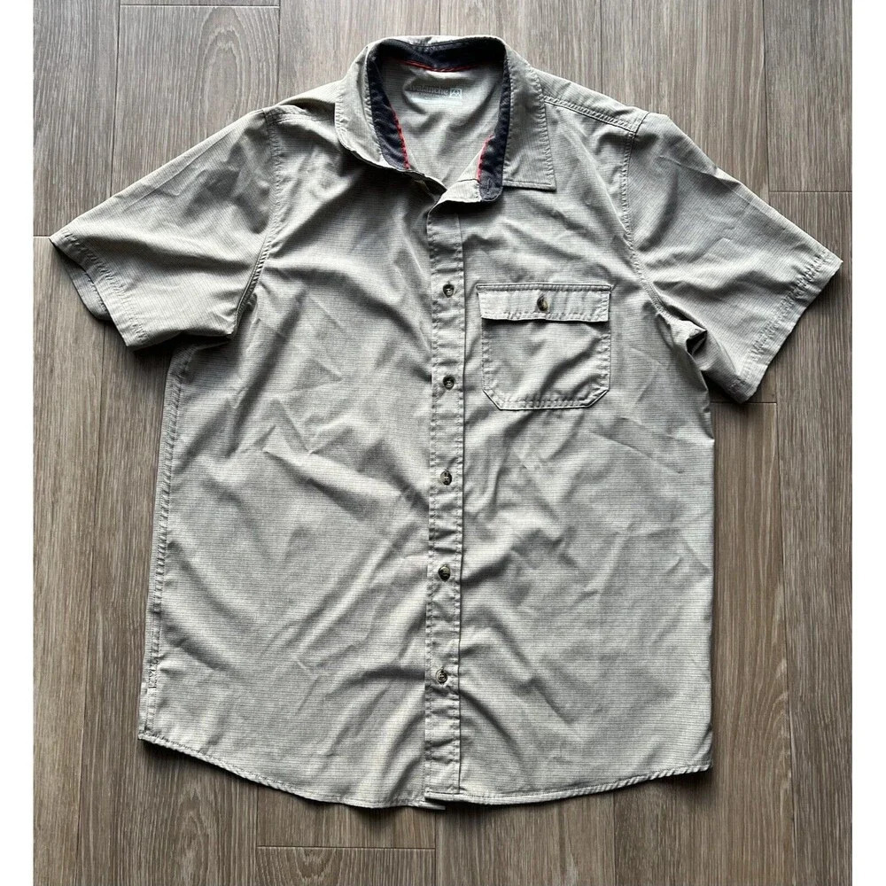 Avalanche Outdoor Supply Co Men’s L Tan Button Up Stretch Short Sleeve Shirt